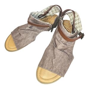 Blowfish Malibu women's sandals sz 8.5 balla wedge brown rancher canvas comfy